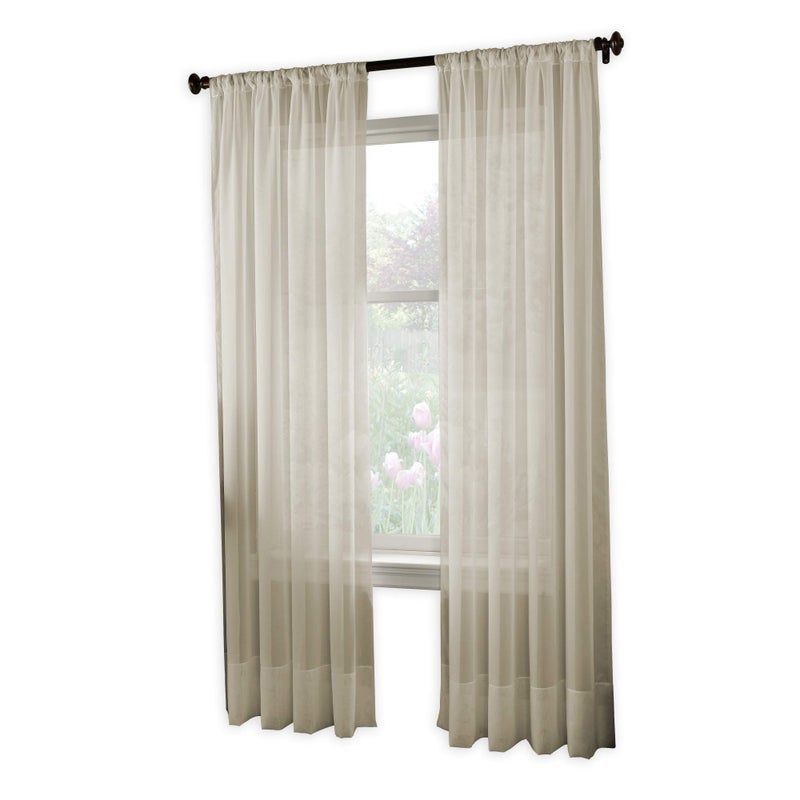 Curtainworks Soho Voile Sheer Curtain Panel, 59 by 84", Oyster - Image 2